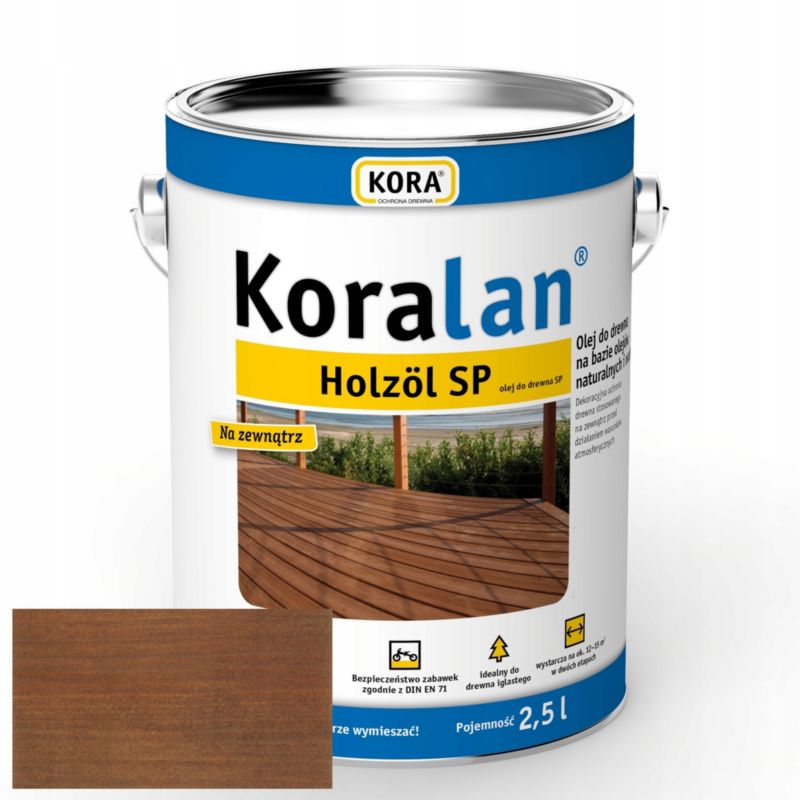 Olej do drewna RSCBis Koralan Holzöl SP brąz tabaka wodorozcieńczalny 2,5 l 1 szt.