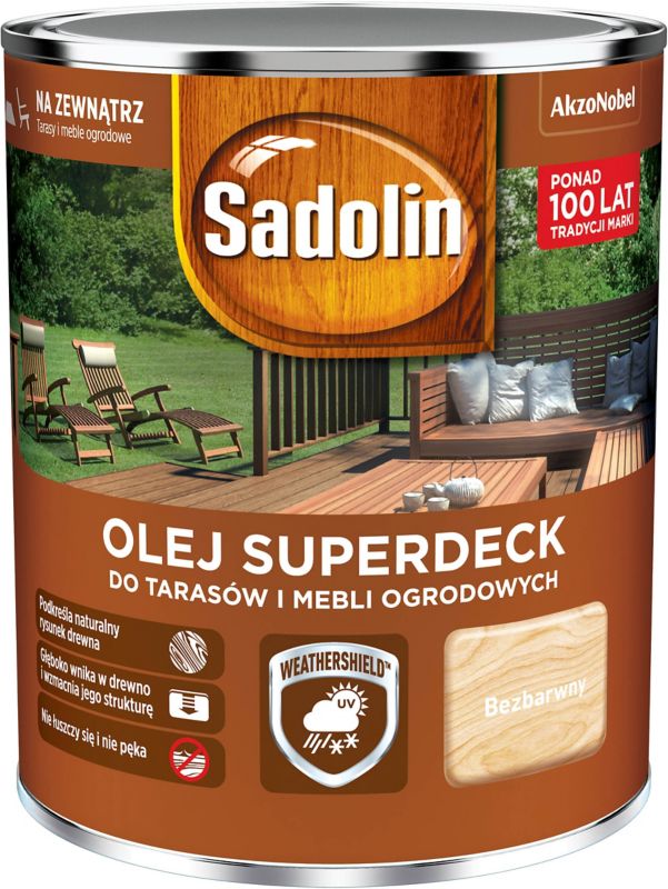 Olej do drewna Sadolin Superdeck bezbarwny 0,75 l