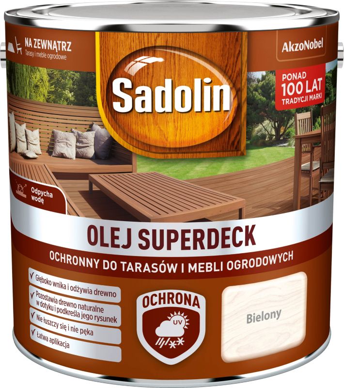 Olej do drewna Sadolin Superdeck bielony 2,5 l