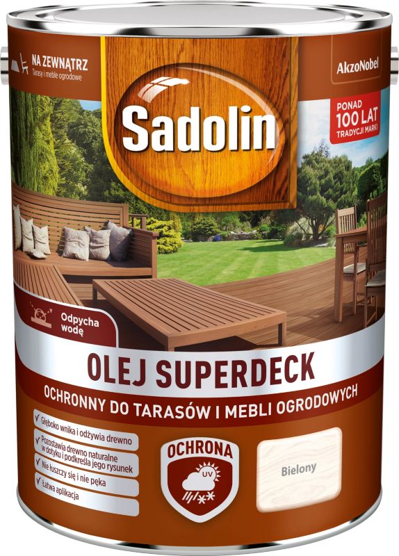 Olej do drewna Sadolin Superdeck bielony 5 l