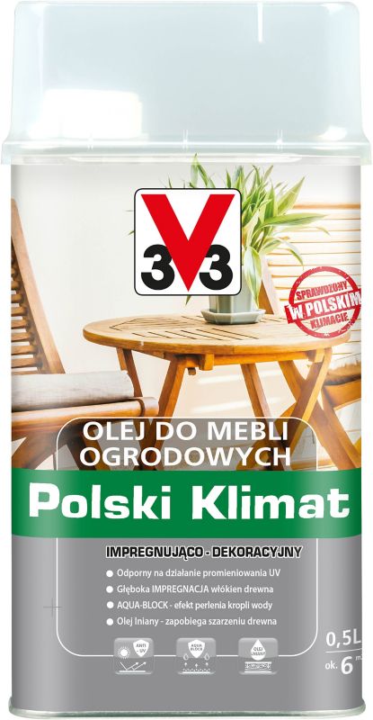 Olej do mebli ogrodowych V33 bezbarwny 0,5 l