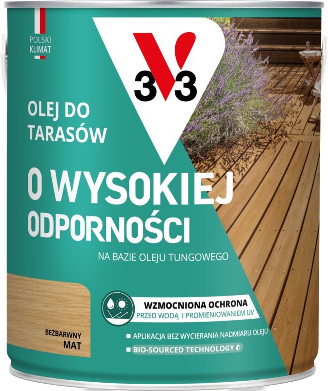 Olej do tarasów o wysokiej odporności V33 tek 2,5 l