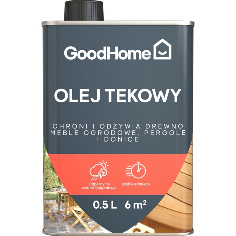 Olej tekowy do drewna GoodHome 0,5 l