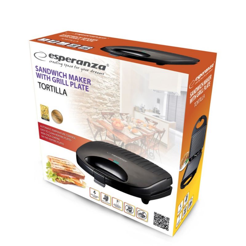 Opiekacz Do Kanapek Esperanza Tortilla Ekt009 Toster Sandwich elektryczny 1 szt.