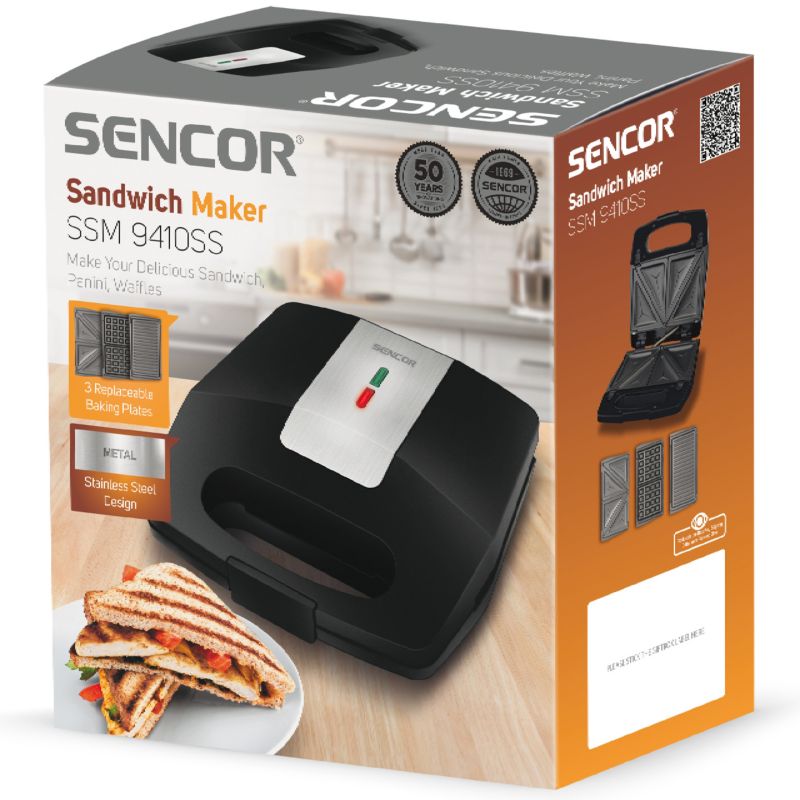 Opiekacz Do Kanapek SSM 9410SS 3w1 Toster Cool Touch 700W 1szt