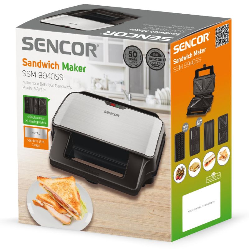 Opiekacz Do Kanapek SSM 9940SS 4w1 Toster Cool Touch 700W 1szt