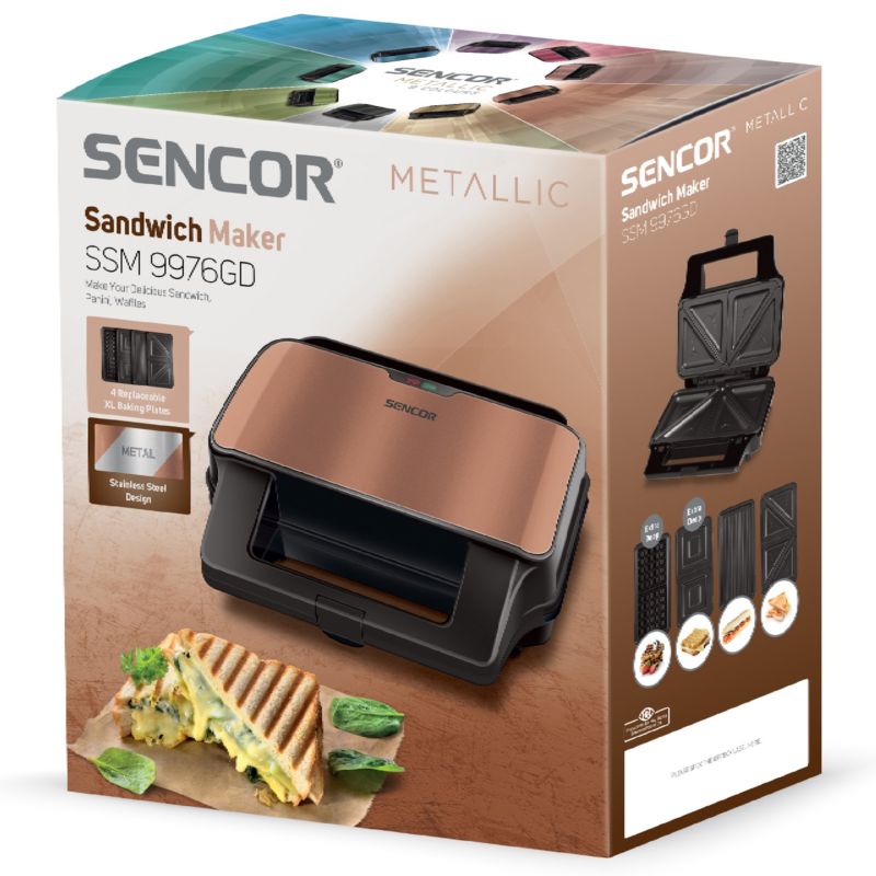 Opiekacz Do Kanapek SSM 9976GD 4w1 Toster Cool Touch 900W 1szt