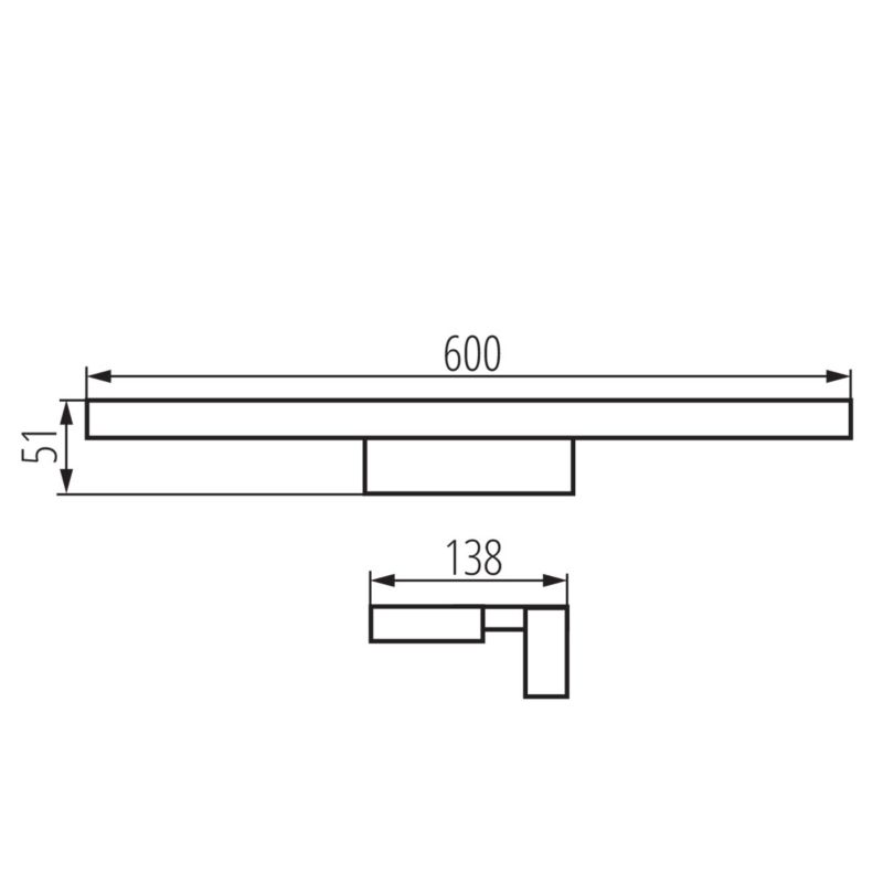Oprawa ścienna LightLogic LL WALL LAMP 03 12W B 66160 60cm LED IP44 1 szt.