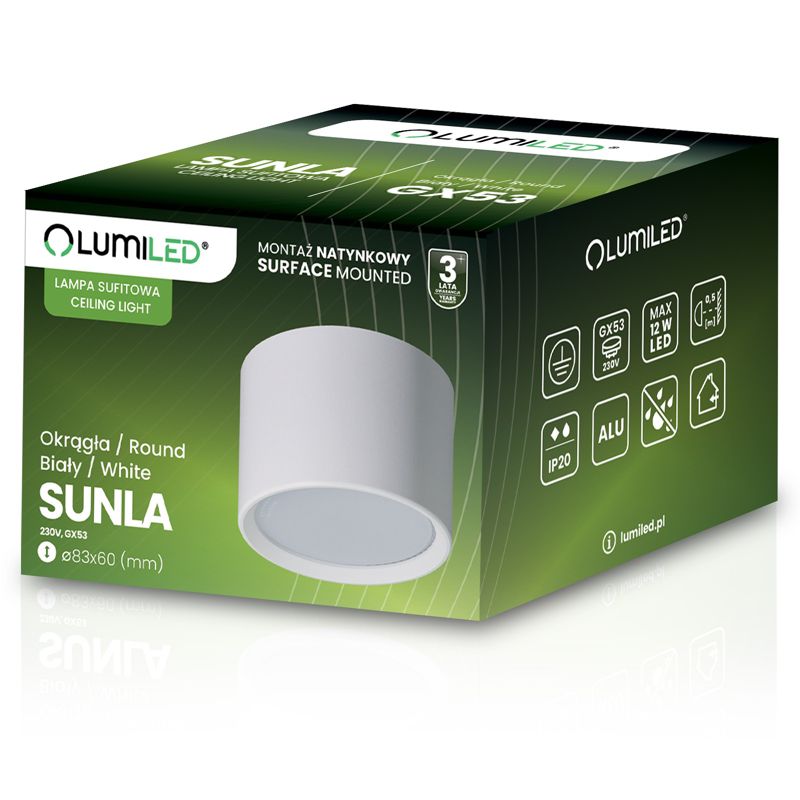 Oprawa Halogenowa Lumiled Natynkowa Tuba Gx53 LED Spot Kinkiet Sufitowa Walec Biały 1 szt.