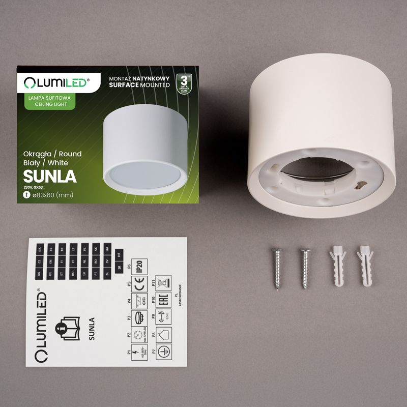 Oprawa Halogenowa Lumiled Natynkowa Tuba Gx53 LED Spot Kinkiet Sufitowa Walec Biały 1 szt.