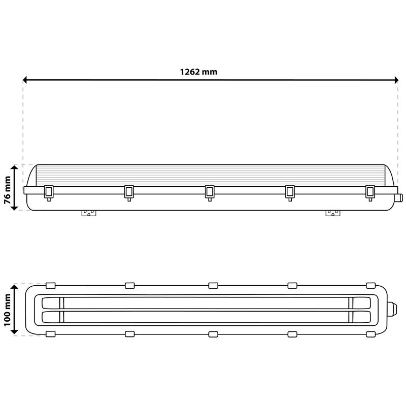 Oprawa Hermetyczna LED Lumiled Lampa Pyłoszczelna 120cm 2x T8 G13 IP65 1 szt.