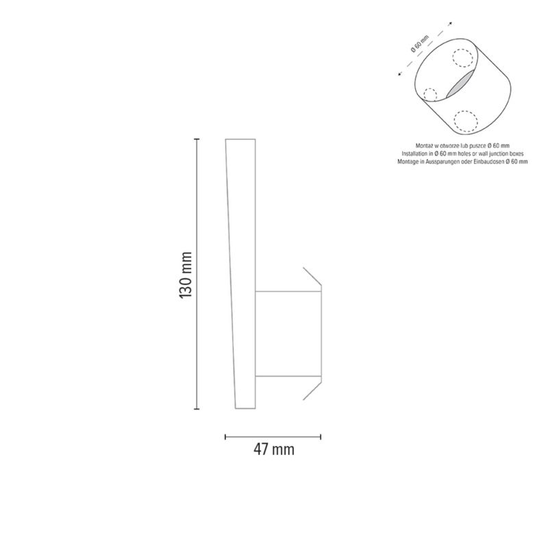 Oprawa LED do ścian, schodów i ciągów komunikacyjnych SPOT Light Luna 1,5W 230V Biały Metal 3000K IP44, 1 szt.