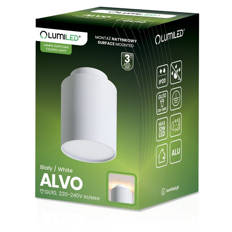 Oprawa Natynkowa Lumiled Halogenowa Spot Tuba GU10 Lampa Sufitowa Okrągła Biała 1 szt.