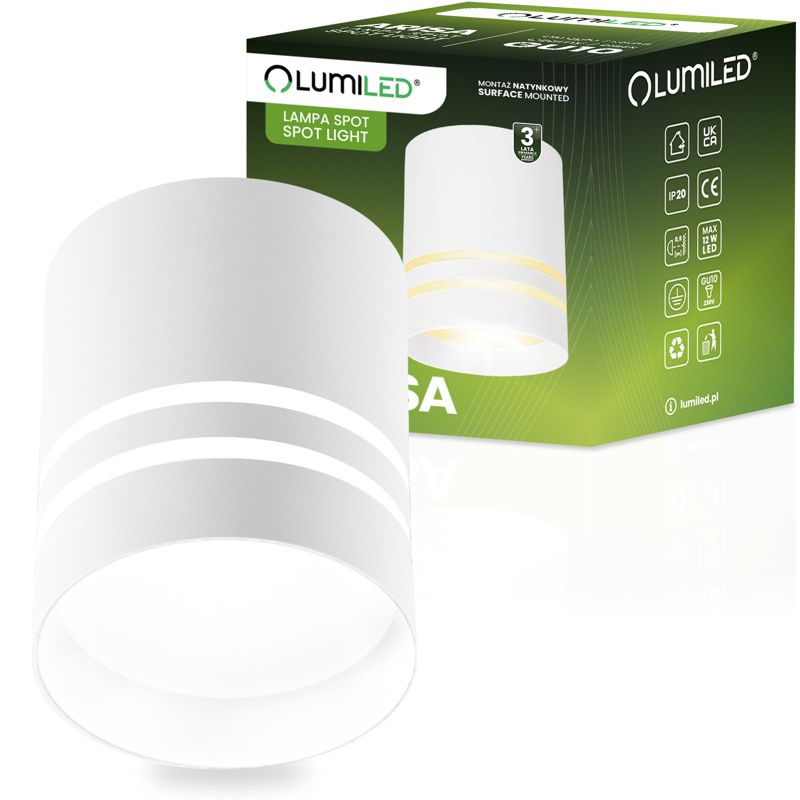 Oprawa Natynkowa Lumiled Halogenowa Spot Tuba GU10 Okrągła Biała 80mm 1 szt.