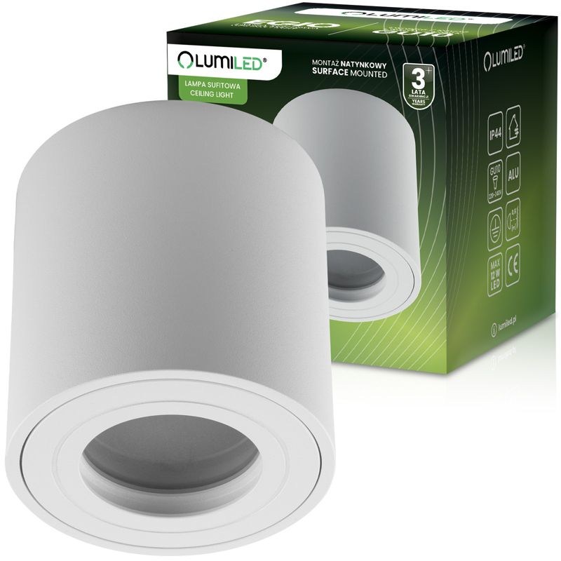 Oprawa Natynkowa Lumiled Halogenowa Spot Tuba Lampa Sufitowa GU10 Okrągła Biała 1 szt.