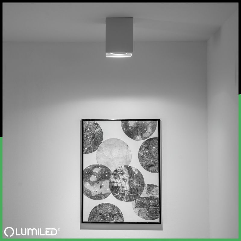 Oprawa Natynkowa Lumiled Halogenowa Spot Tuba Ruchoma GU10 Kwadratowa Biała 115mm 1 szt.