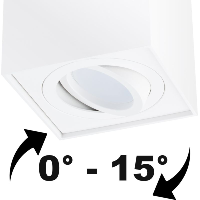 Oprawa Natynkowa Lumiled Halogenowa Spot Tuba Ruchoma GU10 Kwadratowa Biała 115mm 1 szt.