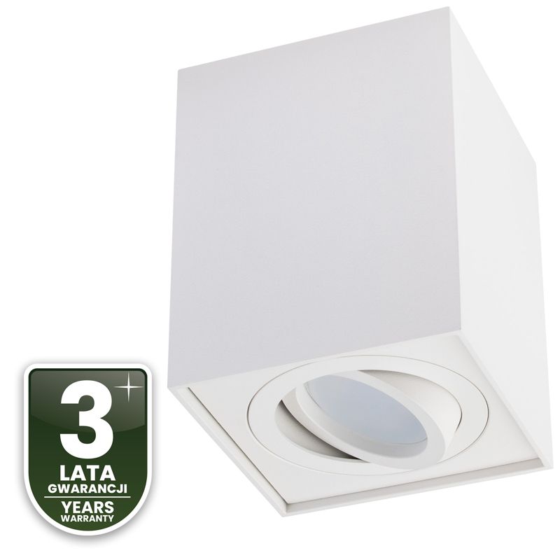 Oprawa Natynkowa Lumiled Halogenowa Spot Tuba Ruchoma GU10 Kwadratowa Biała 115mm 1 szt.