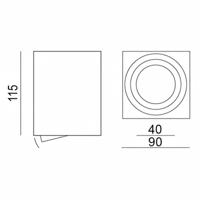Oprawa Natynkowa Lumiled Halogenowa Spot Tuba Ruchoma GU10 Kwadratowa Biała 115mm 1 szt.