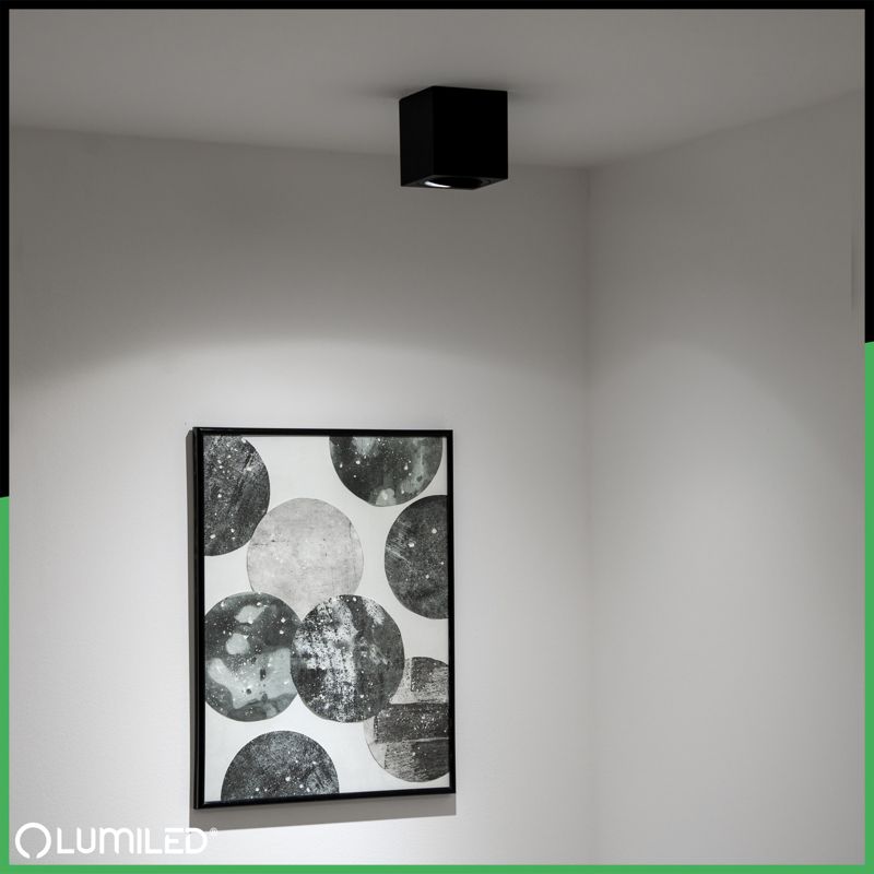 Oprawa Natynkowa Lumiled Halogenowa Spot Tuba Ruchoma GU10 Kwadratowa Czarna 84mm 1 szt.