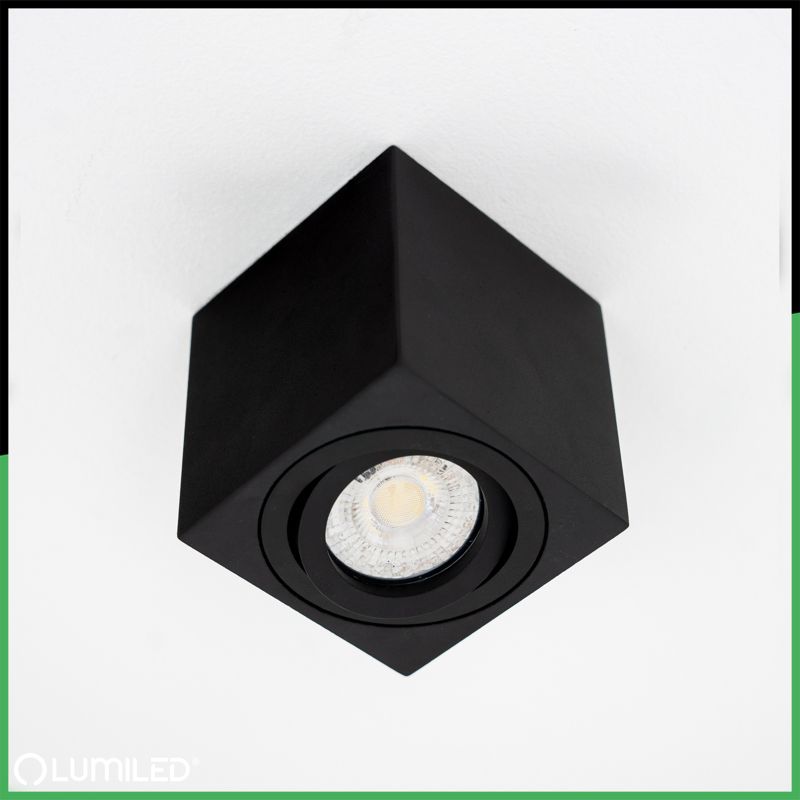 Oprawa Natynkowa Lumiled Halogenowa Spot Tuba Ruchoma GU10 Kwadratowa Czarna 84mm 1 szt.
