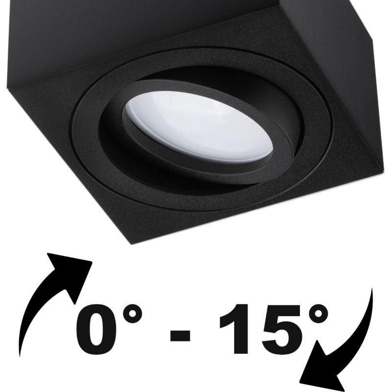 Oprawa Natynkowa Lumiled Halogenowa Spot Tuba Ruchoma GU10 Kwadratowa Czarna 84mm 1 szt.
