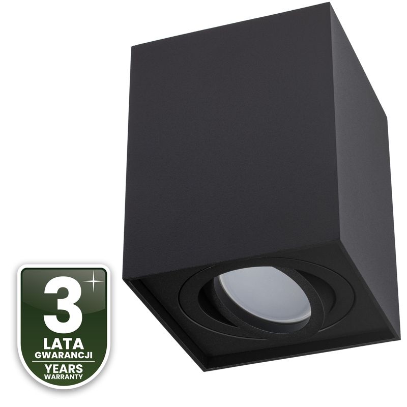 Oprawa Natynkowa Lumiled Halogenowa Spot Tuba Ruchoma GU10 Kwadratowa Czarna 84mm 1 szt.