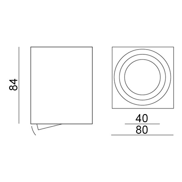 Oprawa Natynkowa Lumiled Halogenowa Spot Tuba Ruchoma GU10 Kwadratowa Czarna 84mm 1 szt.