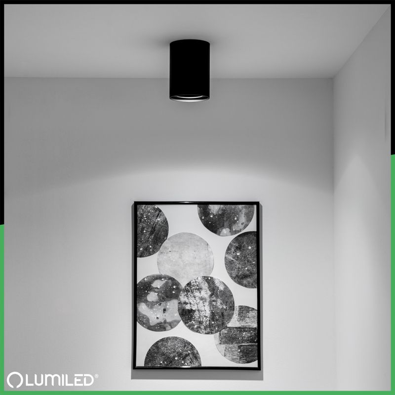 Oprawa Natynkowa Lumiled Halogenowa Spot Tuba Ruchoma GU10 Okrągła Czarna 115mm 1 szt.