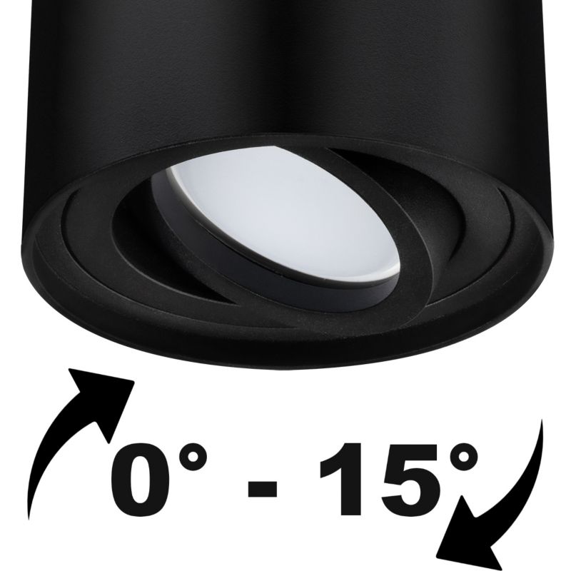 Oprawa Natynkowa Lumiled Halogenowa Spot Tuba Ruchoma GU10 Okrągła Czarna 115mm 1 szt.