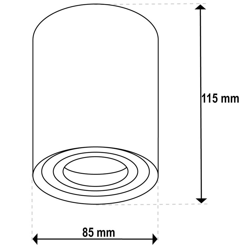 Oprawa Natynkowa Lumiled Halogenowa Spot Tuba Ruchoma GU10 Okrągła Czarna 115mm 1 szt.