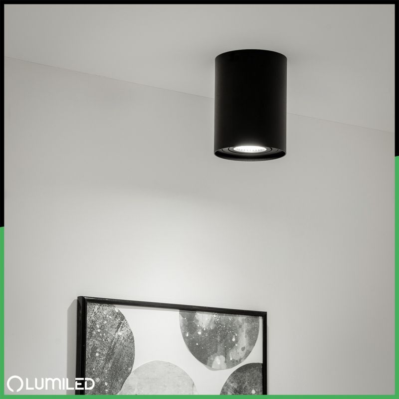 Oprawa Natynkowa Lumiled Halogenowa Spot Tuba Ruchoma GU10 Okrągła Czarna 125mm 1 szt.