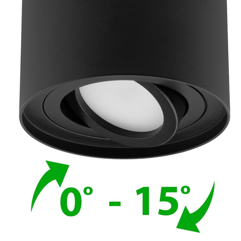 Oprawa Natynkowa Lumiled Halogenowa Spot Tuba Ruchoma GU10 Okrągła Czarna 125mm 1 szt.