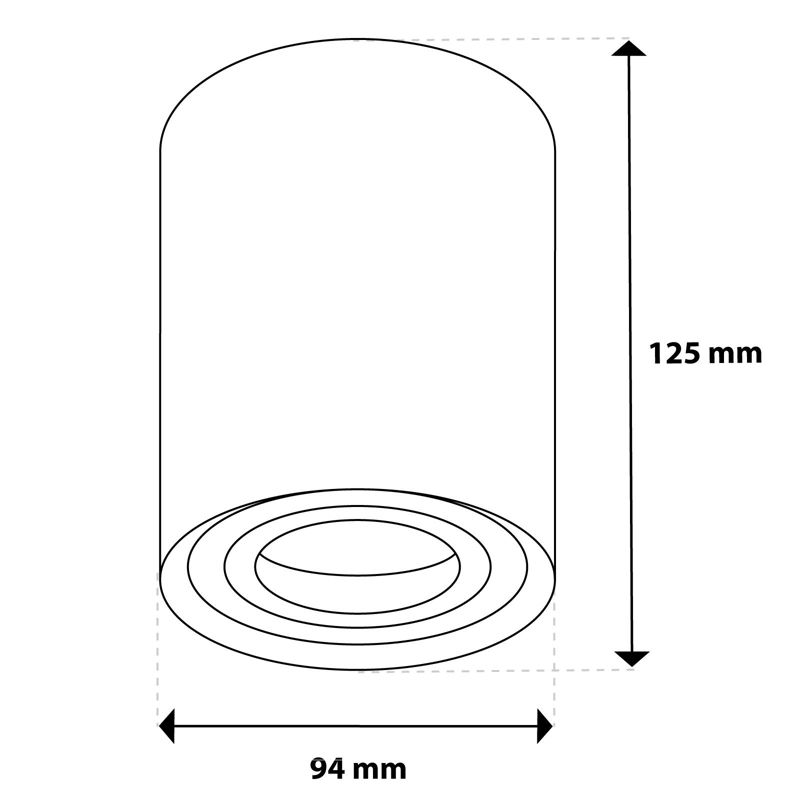 Oprawa Natynkowa Lumiled Halogenowa Spot Tuba Ruchoma GU10 Okrągła Czarna 125mm 1 szt.