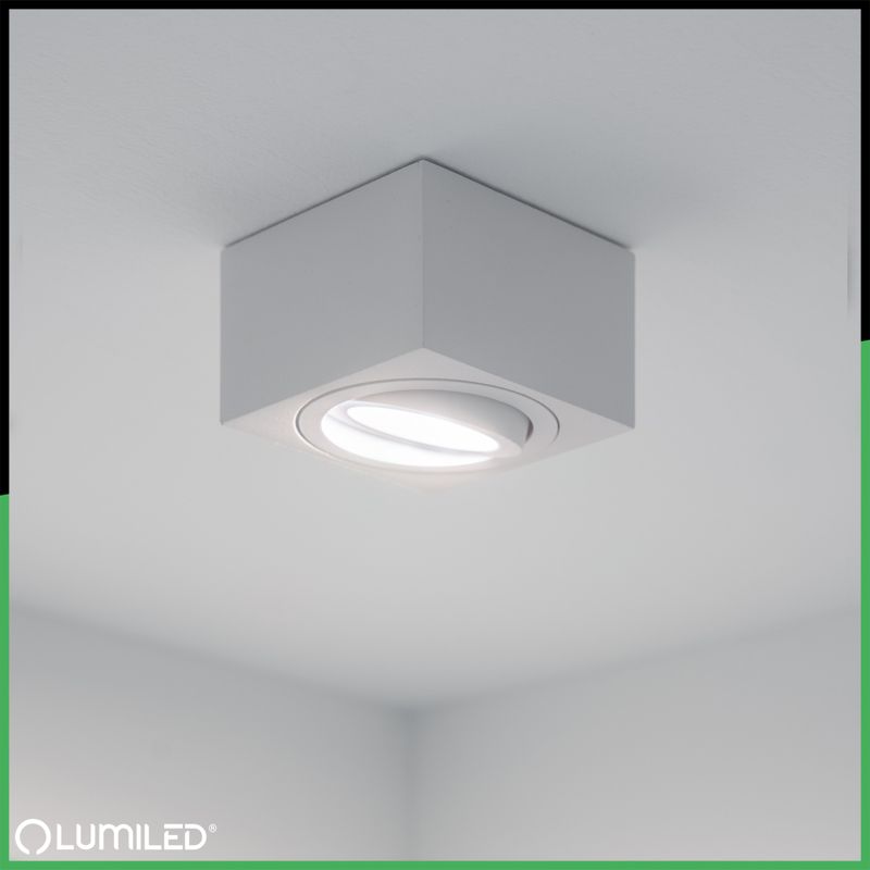 Oprawa Natynkowa Lumiled Halogenowa Spot Tuba Ruchoma Kwadratowa Biała 50mm 1 szt.