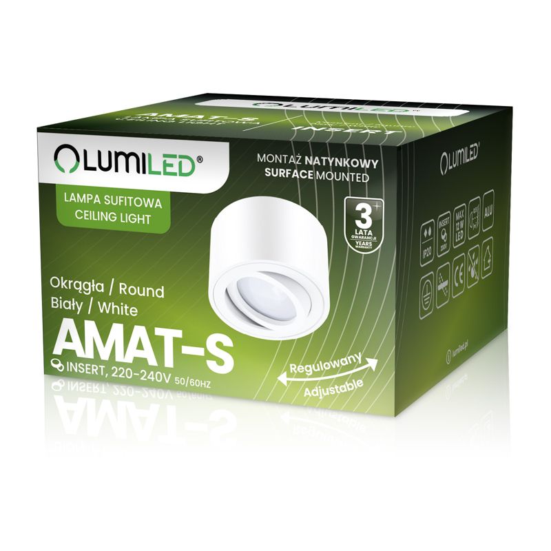 Oprawa Natynkowa Lumiled Halogenowa Spot Tuba Ruchoma Okrągła Biała 50mm 1 szt.