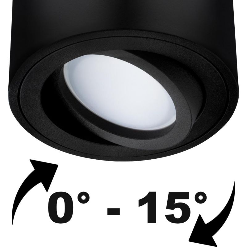 Oprawa Natynkowa Lumiled Halogenowa Spot Tuba Ruchoma Okrągła Czarna 50mm 1 szt.