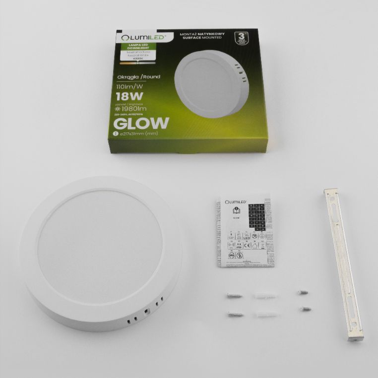 Oprawa Natynkowa Lumiled Lampa LED Sufitowa 18W Okrągła 4000K Biała 1 szt.