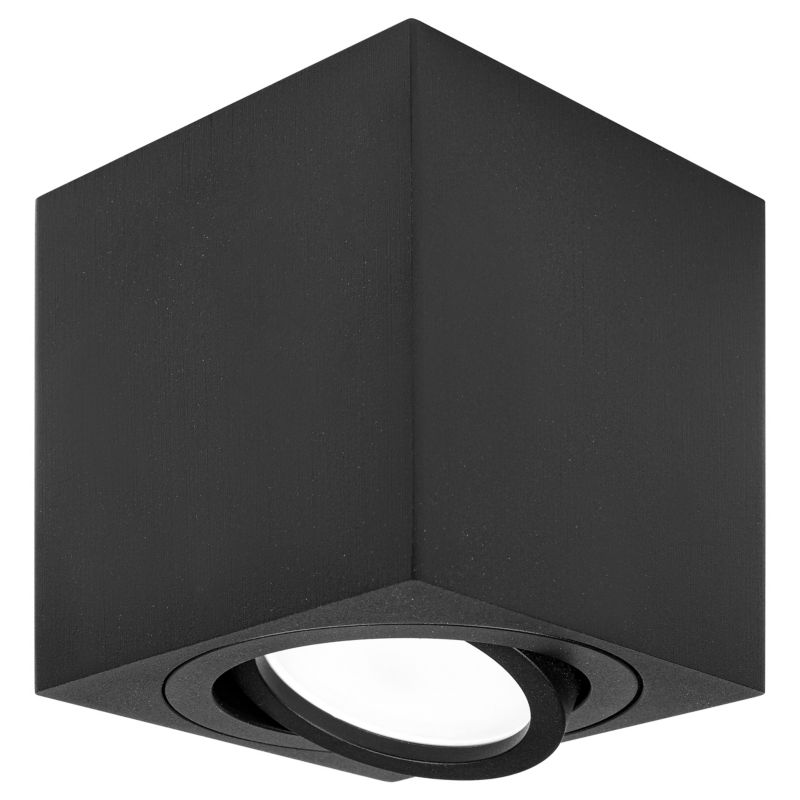 Oprawa natynkowa MasterLED GU10 kwadrat 80x80x84 mm spot lampa ruchoma czarna 1 szt.