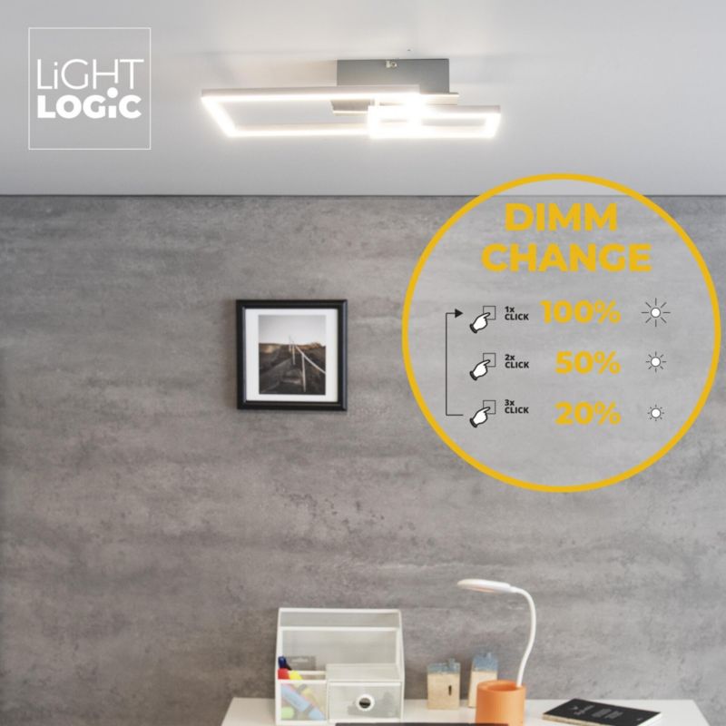 Oprawa oświetleniowa LED LightLogic LL DIJON S-LEDSTEPDIM 66282  plafon ściemniacz 1200lm 1 szt.