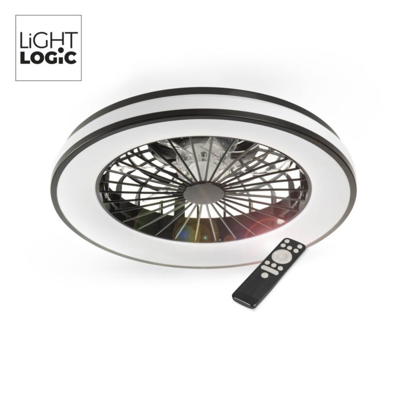 Oprawa oświetleniowa LED z wentylatorem i pilotem LIGHTLOGIC LL ILOP LED CCT+RGB 66566 wiatrak sufitowa 6800lm 48W 1szt.