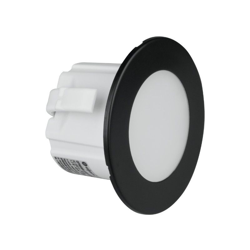 Oprawa oświetleniowa schodowa DPM  czarno-biała LED 1.2W 4000K 40lm  IP20 wym: 7,83 x 7,83 x 4,56 cm okrągła - 1 szt.