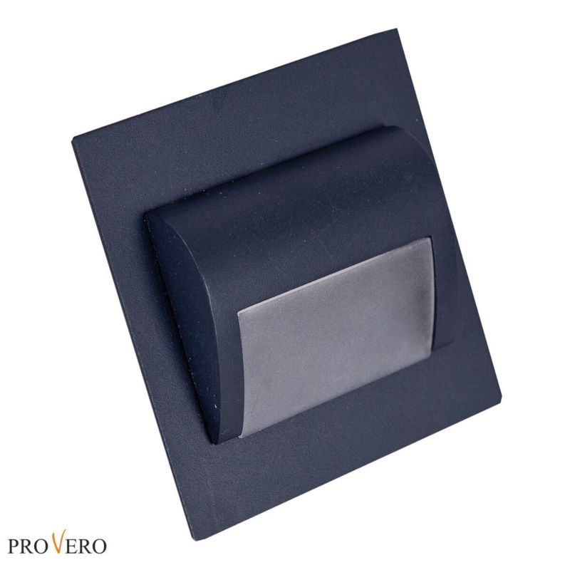 Oprawa oświetleniowa schodowa IdeaLED Decorus grafitowa LED 1.2W 6500K 100lm  IP20 wym: 2,8 x 7,3 x 7,3 cm kwadratowa - 1 szt.