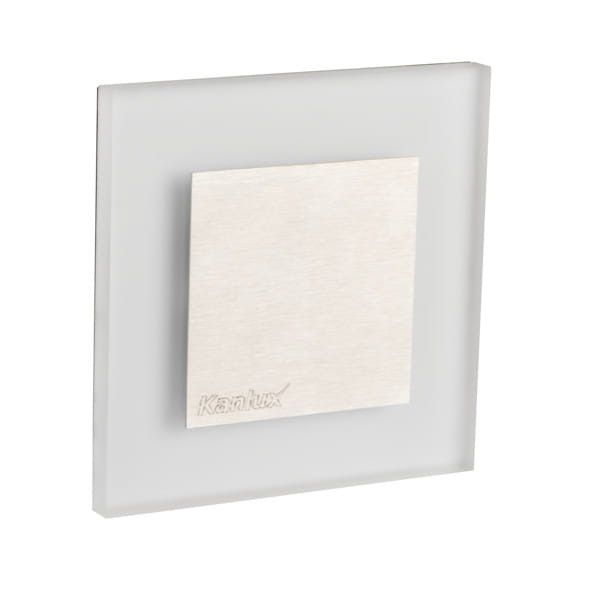 Oprawa oświetleniowa schodowa Kanlux Apus biało-srebrna LED 0.8W 3000K 13lm  IP20 wym: 7,5 x 2,3 cm kwadratowa - 1 szt.