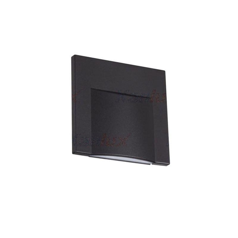 Oprawa oświetleniowa schodowa Kanlux Erinus czarna LED 0.8W 3000K 15lm  IP20 wym: 7,5 x 1,6 cm kwadratowa - 1 szt.