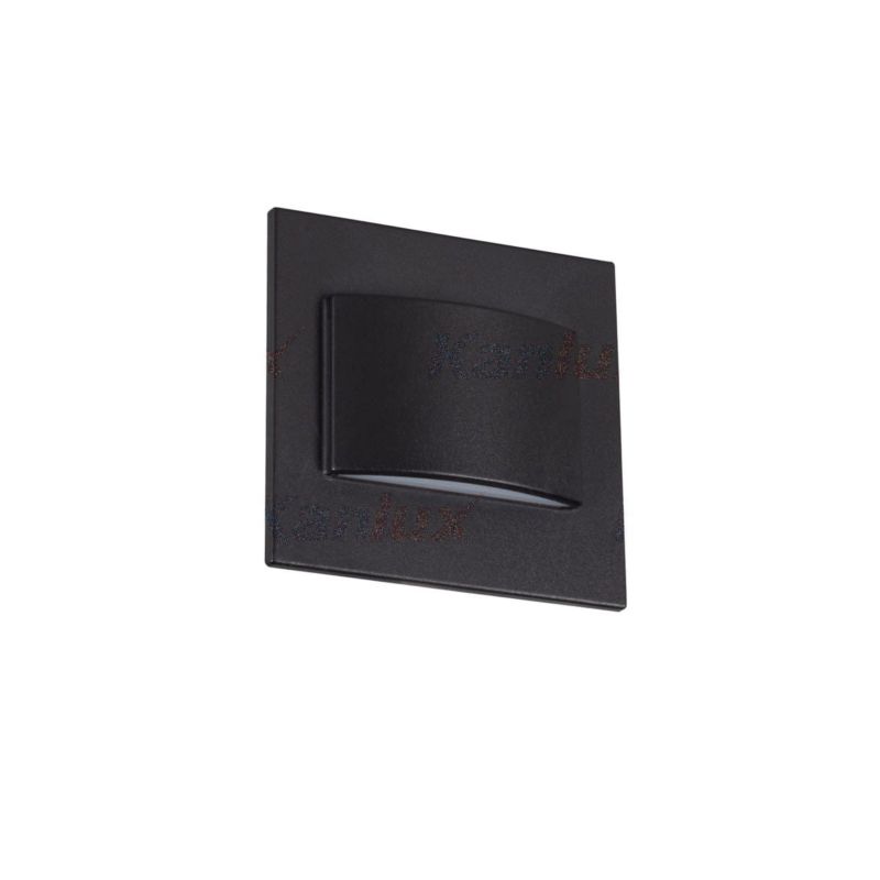 Oprawa oświetleniowa schodowa Kanlux Erinus czarna LED 1.5W 3000K 30lm  IP20 wym: 7,5 x 1,6 cm kwadratowa - 1 szt.