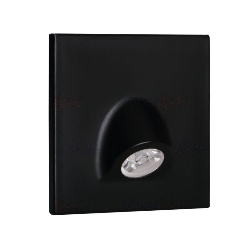 Oprawa oświetleniowa schodowa Kanlux Mefis czarna LED 0.7W 4000K 35lm  IP20 wym: 7,5 x 3,8 cm kwadratowa - 1 szt.