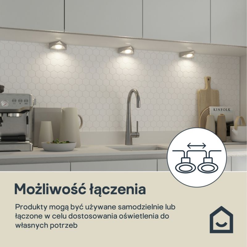 Oprawa podszafkowa LED GoodHome Chardin chrom 3 szt.