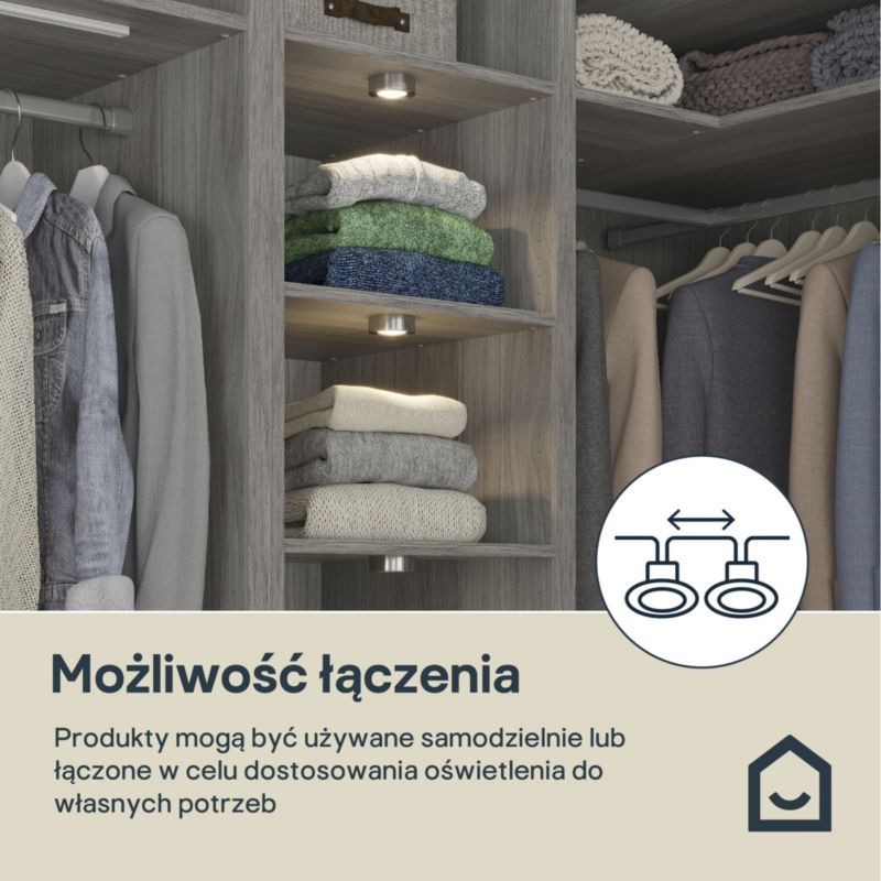 Oprawa podszafkowa LED GoodHome Fresne chrom 3 szt.