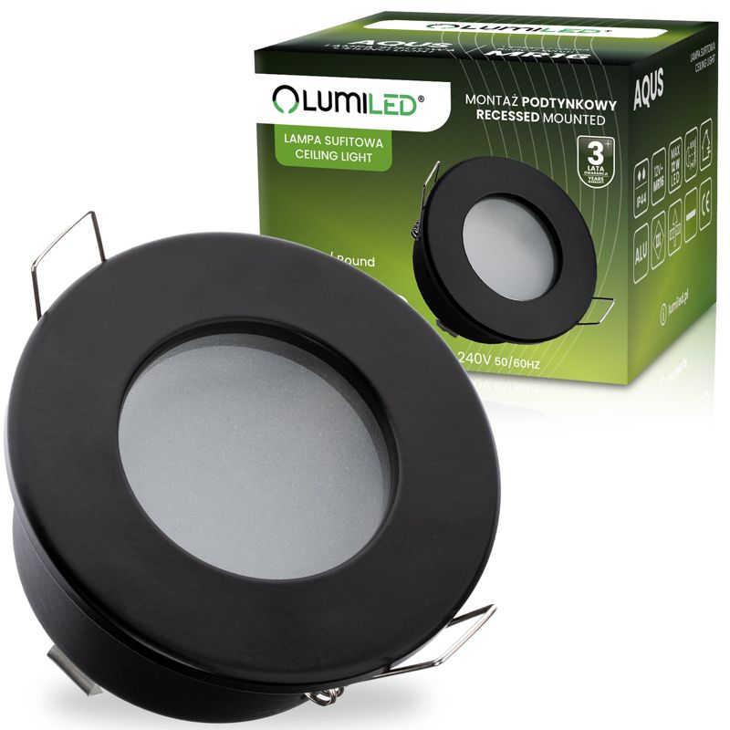 Oprawa Podtynkowa Lumiled Halogenowa Wpuszczana LED MR16 Okrągła Czarna 1 szt.